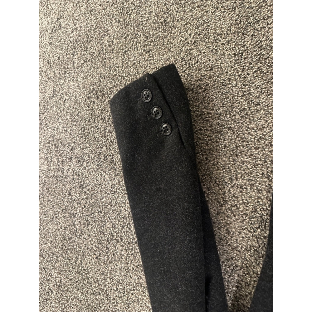 Anne Klein Gray Black Wool Blend Pea Coat Trench Petite 8 - Picture 3 of 13
